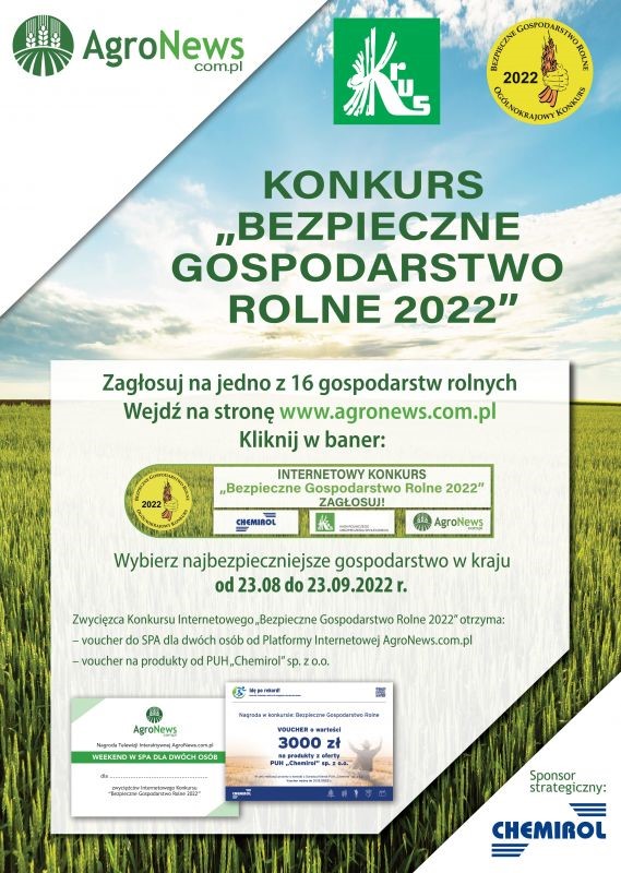 Plakat konkursu Bezpieczne Gospodarstwo Rolne 2022